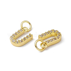 Véritable micro-pavé en laiton plaqué 18k or véritable breloques en zircone cubique transparente&nbsp;KK-E068-VB452-U
