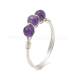 Fingerring aus natürlichen gemischten Edelsteinperlen&nbsp;RJEW-JR00585