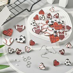 Kit de fabrication de boucles d'oreilles sur le thème du sport&nbsp;DIY-TA0006-11