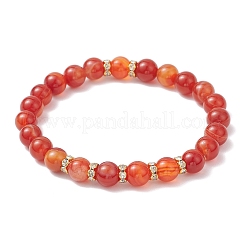 Bracelets extensibles en agate à bandes naturelles&nbsp;BJEW-JB12185-02