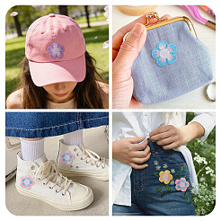 24 Stück 4 Beutel Blumen-Polyester-Stickerei-Paillettenstoff zum Aufbügeln/Aufnähen&nbsp;PATC-TA0001-50