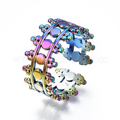 Bague manchette large et creuse en acier inoxydable 304&nbsp;RJEW-N038-071