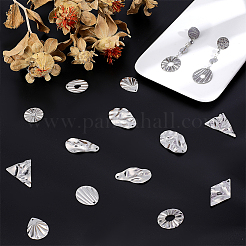 20 pendentif texturé en acier inoxydable 201 de 10 styles&nbsp;STAS-UN0047-26P