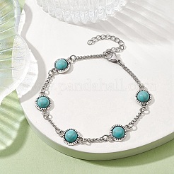 Bracciale a maglie in resina e lega con catene a maglie in acciaio inossidabile 304&nbsp;BJEW-JB09514-02