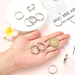 18 stücke 6 stile 201 edelstahl geriffelte finger ring einstellungen&nbsp;RJEW-SC0001-33P