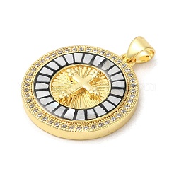 Pendentifs avec zircon cubiques à micro-pavés en laiton&nbsp;KK-K385-034G
