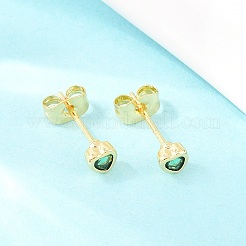 Boucles d'oreilles en laiton avec zircone cubique de micro pave&nbsp;EJEW-F405-22A-G