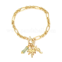 Charm-Armbänder aus Edelstahl und natürlichem grünem Aventurin&nbsp;BJEW-JB12429