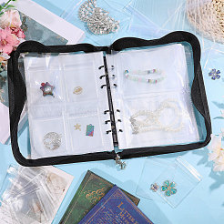 Organisateur de bijoux transparent en PVC avec fermeture éclair et livres&nbsp;ABAG-WH0063-114