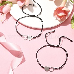 Ineinandergreifende Liebesherz-Gliederarmband-Sets aus Edelstahl zum Thema Freundschaft und Valentinstag&nbsp;BJEW-JB09543