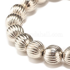 Bracelet extensible en perles rondes rainurées en plastique ccb de 10 mm pour femme&nbsp;BJEW-JB07559