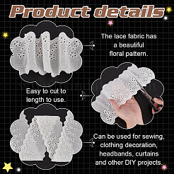 Garniture en dentelle de fleurs creuses brodées en coton&nbsp;OCOR-WH0003-045A