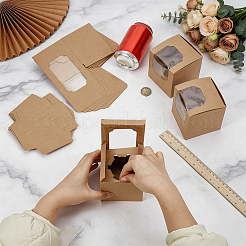 Boîtes cubiques en papier pour cupcakes avec fenêtre visible.&nbsp;BAKE-WH0002-002A