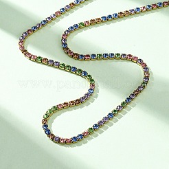 Collar de cadena de copa con rhinestone de acero inoxidable 304 de 3 mm para mujer&nbsp;NJEW-G175-01G-01