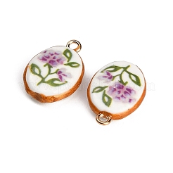 Porcelaine imprimée faite à la main avec pendentifs en laiton&nbsp;PR-CBAB520-07A