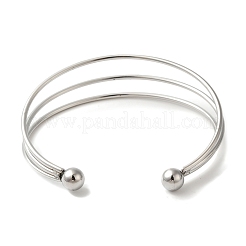 Bracciali aperti in acciaio inossidabile 304 anti-ossidazione&nbsp;BJEW-Z071-04P