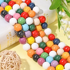 5 brins 5 styles brins de perles de bois naturel peintes à la bombe halloween&nbsp;WOOD-YW0001-04