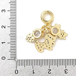 Messing mikro pflastern klare kubik zirkonia europäische baumeln charme&nbsp;LS-KK-K368-30G