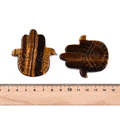 Mano de hamsa de ojo de tigre natural con figuras de ojos&nbsp;DJEW-N003-04D