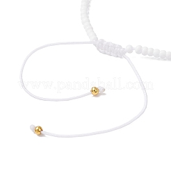 Pulseras de cuentas trenzadas con cuentas de vidrio&nbsp;BJEW-MZ00211-05