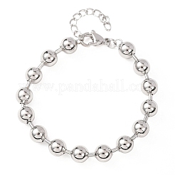 Bracciali a catena con maglie a sfera in ottone per donna&nbsp;BJEW-H640-02B-P