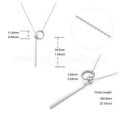 Colliers à pendentif en argent sterling plaqué rhodium 925&nbsp;JN934A