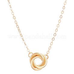 Halsketten mit geflochtenem Ringanhänger aus Legierung für Damen&nbsp;FS-WGB889B-02