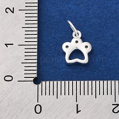 925 Sterling-Silber-Micro-Pavé-Anhänger mit klarem Zirkonia und Pfotenabdruck&nbsp;STER-G045-20S
