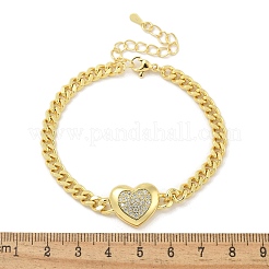 Il micro ottone pavimenta i braccialetti cubici di zirconio&nbsp;BJEW-S158-02G-B