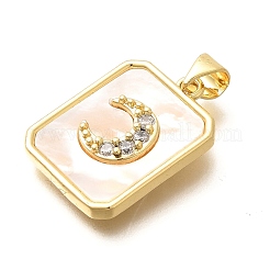 Gestellplattierung Messing Micro Pave klare Zirkonia Anhänger mit Muschel&nbsp;KK-M309-33G