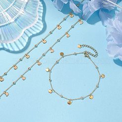 3 pièce de 3 styles de bracelets de cheville en chaîne torsadée en laiton&nbsp;AJEW-AN00601