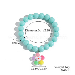 Braccialetti elastici rotondi in resina con perline acriliche per bambini&nbsp;WG37424-04