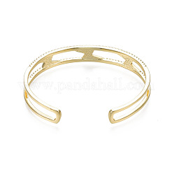 Bracelet manchette ouvert avec boulon d'éclairage en zircone cubique transparente avec émail&nbsp;BJEW-N012-022