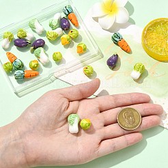 24 Stück handgefertigte Porzellanperlen mit Gemüsemotiv in 6 Stilen&nbsp;PORC-CJ0001-25