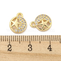 Latón micro pavimenta claro cubic zirconia encantos&nbsp;KK-Z044-18G