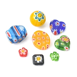 60 Stück 6 handgefertigte Millefiori-Glasperlen&nbsp;LAMP-FS0001-07