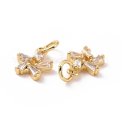 Dijes de circonio cúbico transparente con micro pavé de latón en forma de estrella&nbsp;KK-G435-43G