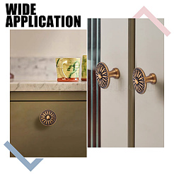 Maniglia per mobile in lega rotonda con fiore&nbsp;FIND-WH0173-535