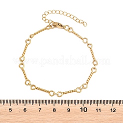 Braccialetti a catena con maglie intrecciate in acciaio inossidabile 304 per donna&nbsp;BJEW-A160-09G