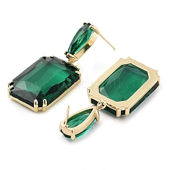 Aretes colgantes rectangulares de vidrio&nbsp;EJEW-Q800-15D-KCG