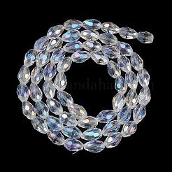 Transparentes perles de verre de galvanoplastie brins&nbsp;LS-EGLA-N013-T4mm-B01
