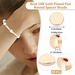 80 pièce de perles en laiton plaquées sur support&nbsp;KK-BBC0027-38G