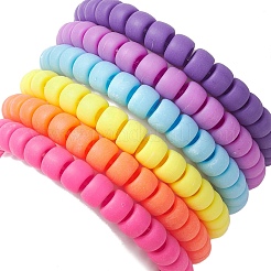 6 Stück 6 Farben Rondell undurchsichtige und mattierte Acrylperlen Stretch-Armband-Sets&nbsp;BJEW-JB10304