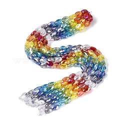 Chapelets de perles en verre transparent électrolytique&nbsp;EGLA-Q135-8x11MM-03A