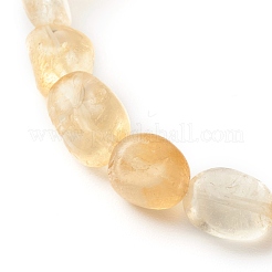Bracelets extensibles en perles de citrine naturelle (teints et chauffés) pour enfants&nbsp;BJEW-JB06250-01