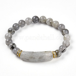 Natur Labradorit Perlen Stretch-Armbänder&nbsp;BJEW-T022-04E