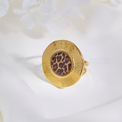 Anillos abiertos tipo brazalete de acero inoxidable 304 y resina para mujer&nbsp;WGE8737-03