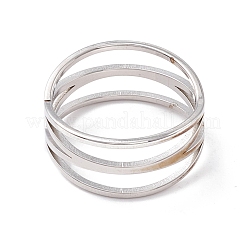 Anello da dito in acciaio inossidabile 304 incrociato anti-ossidazione per donna&nbsp;RJEW-B035-03P
