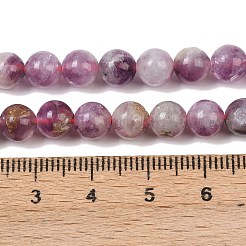 Natürliche Lepidolith / lila Glimmer Steinperlen Stränge&nbsp;G-G160-A01-04