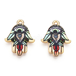 Bedruckte Anhänger aus hellgoldfarbener Legierung&nbsp;ENAM-N056-206E